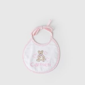 Babero oso rosa