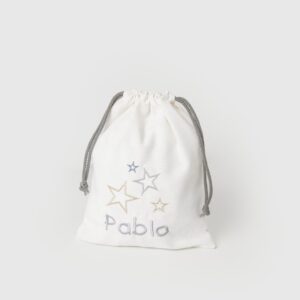 Bolsa merienda estrellas grises