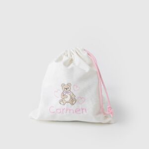 Bolsa merienda oso rosa