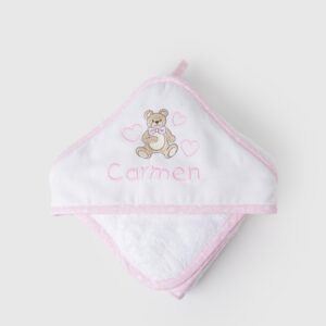 Capa de baño oso rosa