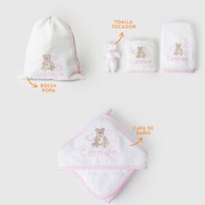 Pack viajero oso rosa