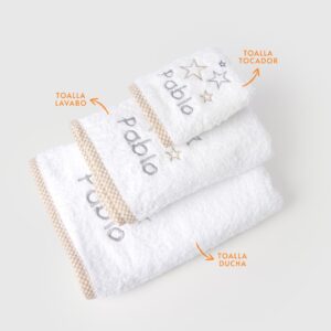Toalla estrellas grises