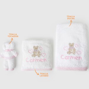 Toalla oso rosa